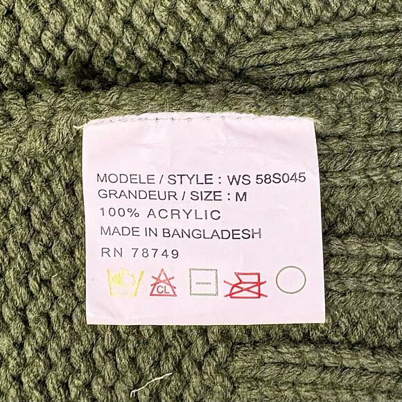 Y2K Wet Seal Sweater Medium Army Green Cowl Neck Plunge Neckline Preppy Vtg - Picture 7 of 10